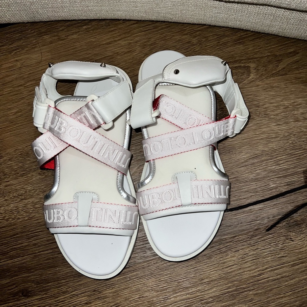 Christian Louboutin White and red Strap Sandals